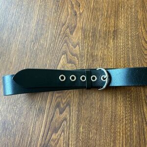 2000s Coach Black Hip Belt with Silver Buckle - 1.5" wide